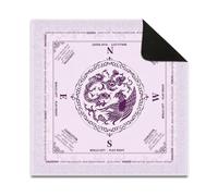 Hixingo Mahjong Mat with Rules for Table 19.7”-35.4” (Purple Dragon,35.4”x35.4”)