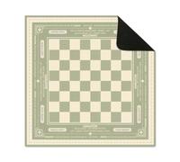 Hixingo Mahjong Mat with Rules for Table Anti Slip Noise (Muted Green,23.6”x23.6”)