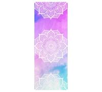 Hixingo Mandala Non-Slip Yoga Mat with body line, Foldable Pilates Mat Sweat Absorbentfor Exercise Pad Chamois Leather Gym Pad, Rubber Bottom Pilates Reformer Cover for Training (Lavender,183x80cm)