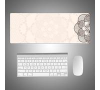 Hixingo Mandala Print Large Mouse Mat, Gaming Mouse Pad, Mouse Pad, Mousepad with Stitched Edges, Non-Slip Rubber Base Mouse Pads for Office & Home (800 * 300 * 3mm,beige mandala)
