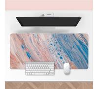 Hixingo Marble Style Mouse Mat, Gaming Mouse Pad, Large Mouse Mat, Mousepad with Stitched Edges, Non-Slip Rubber Base Mouse Pads for Office & Home (800x300x3mm,Orange)