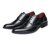 Hixingo Mens Dress Shoes Size 7-9.5 UK, Formal Shoes for Men Without Lace Classic Casual Slip On Loafers Comfort Breathable for Suit, Wedding, Business, Driving (3183-8 Black,9)