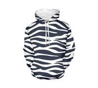 Hixingo Mens Oversized Hoodies Pullover, Zebra Print Hooded Sweatshirt Autumn Winter Drawstring and Pocket Long Sleeve Hoodies for Women Unisex Comfy Casual Pullover Sweater