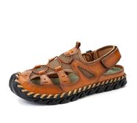 Hixingo Men's Sandals Size 7-12 UK Non-Slip Wide Fit Sandals for Men Summer Beach Slippers Lightweight Adjustable Strap Water Shoes for Walking Beach Pool Holiday (Brown,11.5)