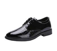 Hixingo Mens Slip on Formal Dress Shoes, Men’s Business Breathable Moccasins Flats Shoes, Loafers Casual Driving Sneakers Comfort Leather Fashion Walking for All-Day Wear (3303# Black,5.5)