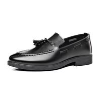 Hixingo Mens Slip on Formal Dress Shoes, Men’s Classic Breathable Moccasins Flats Shoes, Loafers Casual Driving Sneakers Comfort Leather Fashion Walking for All-Day Wear (X97# Black,11)