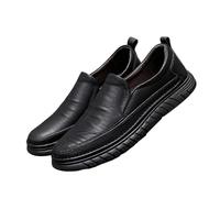 Hixingo Mens Slip on Formal Dress Shoes, Men’s Classic Breathable Moccasins Flats Shoes, Loafers Casual Driving Sneakers Comfort Leather Fashion Walking for All-Day Wear -X806 (Black 1,5)