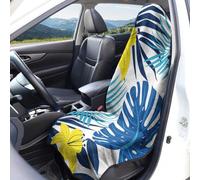 Hixingo Microfiber Sweat Towel Car Seat Cover, Absorbent Car Front Seat Covers for Gym Universal Fit Bucket Seating Chair Protector Non-Slip With S-Hooks (Yellow hibiscus,1 Piece)