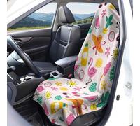 Hixingo Microfiber Sweat Towel Car Seat Cover, Absorbent Car Front Seat Covers for Gym Universal Fit Bucket Seating Chair Protector Non-Slip With S-Hooks for Summer Driving (Cartoon,1 Piece)