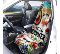 Hixingo Microfiber Sweat Towel Car Seat Cover, Absorbent Car Front Seat Covers for Gym Universal Fit Bucket Seating Chair Protector Non-Slip With S-Hooks for Summer Driving (Straw weaving,1 Piece)