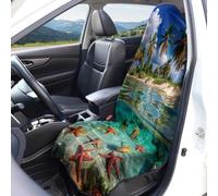Hixingo Microfiber Sweat Towel Car Seat Cover, Absorbent Car Front Seat Covers for Gym Universal Fit Bucket Seating Chair Protector Non-Slip With S-Hooks for Summer Driving (Marine animal 1,1 Piece)