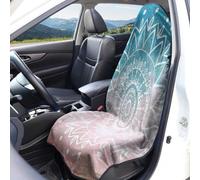 Hixingo Microfiber Sweat Towel Car Seat Cover, Absorbent Car Front Seat Covers for Gym Universal Fit Bucket Seating Chair Protector Non-Slip With S-Hooks for Summer Driving (1 Piece,Marine Animal 3)