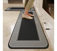 Hixingo Modern Minimalist Kitchen Rug Mat, Hallway Runner Rugs Non-Slip Washable Absorbent Quick Drying Diatom Mud Mat for Bath Floor Door Long Carpet for Sink Bathroom (Carbon Black,40x120cm)