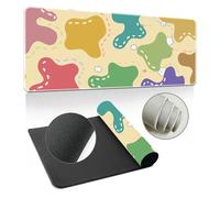 Hixingo Mouse Mat, Color Graffiti Gaming Mouse Pad, Large Mouse Mat, Mousepad with Stitched Edges, Non-Slip Rubber Base Mouse Pads for Office & Home (700x300x3mm,Yellow)