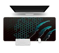 Hixingo Mouse Mat, Gaming Mouse Pad, Paw Print Totem Large Mouse Mat, Mousepad with Stitched Edges, Non-Slip Rubber Base Mouse Pads for Office & Home (700x300x3mm,Green)