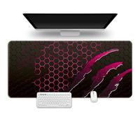 Hixingo Mouse Mat, Gaming Mouse Pad, Paw Print Totem Large Mouse Mat, Mousepad with Stitched Edges, Non-Slip Rubber Base Mouse Pads for Office & Home (1200x600x3mm,Rose red)