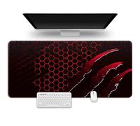 Hixingo Mouse Mat, Gaming Mouse Pad, Paw Print Totem Large Mouse Mat, Mousepad with Stitched Edges, Non-Slip Rubber Base Mouse Pads for Office & Home (700x300x3mm,Red)