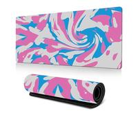 Hixingo Multicolor Swirl Large Mouse Mat, Gaming Mouse Pad, 3D Mouse Pad, Mousepad with Stitched Edges, Non-Slip Rubber Base Mouse Pads for Office & Home (800 * 300 * 3mm,Vortex 9)