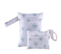 Hixingo Multifunctional Wet Bag, Large Waterproof Wet Dry Bag, Reusable Nappy Stuff Sack with Zipper Pockets, Children's Items Dry Sack,for Clothes,Swimming,Travel (Green,2 Pieces)