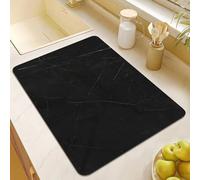 Hixingo Non Slip Absorbent Coffee Machine Drying Mat for Kitchen Counter, Diatomite Heat Resistant Marble Dish Drainer Mat (30x40cm,Black Marble)