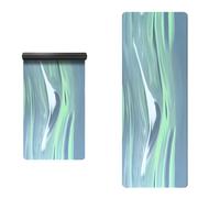 Hixingo Non-Slip Yoga Mat, Watercolor Aesthetics Foldable Pilates Mat Sweat Absorbentfor Exercise Pad Chamois Leather Gym Pad, Rubber Bottom Pilates Reformer Cover for Training (Turquoise,183x68cm)