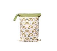 Hixingo Nordic Animal Print Wet Bag,Large Waterproof Wet Dry Bag, Reusable Nappy Stuff Sack with Double Zipper Pockets,Children's Items Dry Sack,for Clothes,Swimming,Travel (Green,1 Piece)