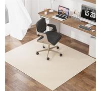 Hixingo Office Chair Mat for Carpeted and Hardwood Floors, Solid Colour Non-Slip Rolling Chair Desk Rug TPE Carpet Floor Protecto-Easy Glide (Beige,80 * 120cm)
