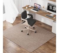 Hixingo Office Chair Mat for Carpeted and Hardwood Floors, Solid Colour Non-Slip Rolling Chair Desk Rug TPE Carpet Floor Protecto-Easy Glide (Beige Brown,120 * 150cm)