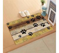 Hixingo Pet Food Mat, Absorbent Quick Dry Pet Feeding Mat with Non-Slip, No Stains Dog Cat Placemat Dog Bowl Food and Water Bowl for Messy Drinkers Floors -Wood Grain (Yellow,50x80cm)