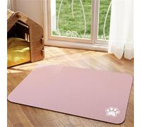 Hixingo Pet Food Mat, Absorbent Quick Dry Pet Feeding Mat with Non-Slip, No Stains Dog Cat Placemat Dog Bowl Food and Water Bowl for Messy Drinkers Floors -Simple Color (Red,30x40cm)