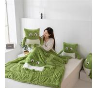Hixingo Pillow Blanket 2 in 1 Travel, Large Comfort Pillow Blanket Dual-Purpose Design Soft Warm Multi-Functional Cushion Travel for Sofa Bed Office Rest (Green Frog,40 * 40cm)