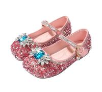 Hixingo Princess Shoes for Girls Size 7-13, Crystal Snowflake Princess Dress Up Shoes Girls Shiny Mary Jane Heels for 2-10 Years Toddlers Kids, Banquets, Birthday Parties, Cosplay Fancy (Pink,11)