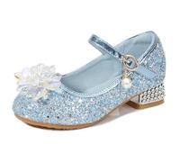 Hixingo Princess Shoes for Girls Size 7.5-13, Diamond Crystal Princess Dress Up Shoes Girls Shiny Mary Jane Heels for 2-10 Years Toddlers Kids, Banquets, Birthday Parties, Cosplay Fancy (Blue,11)