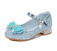 Hixingo Princess Shoes for Girls Size 7.5-13, Pink Blue Princess Dress Up Shoes Girls Shiny Mary Jane Heels for 2-10 Years Toddlers Kids, Banquets, Birthday Parties, Cosplay Fancy (Blue,11.5)