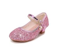 Hixingo Princess Shoes for Girls Size 8.5-13, Colorful Princess Dress Up Shoes Girls Shiny Mary Jane Heels for 2-10 Years Toddlers Kids, Banquets, Birthday Parties, Cosplay Fancy (Pink,12)