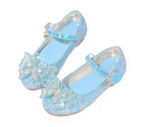 Hixingo Princess Shoes for Girls Size 8.5-13, Crystal Butterfly Princess Dress Up Shoes Girls Shiny Mary Jane Heels for 2-10 Years Toddlers Kids Banquets Birthday Parties Cosplay Fancy (Blue,10.5)