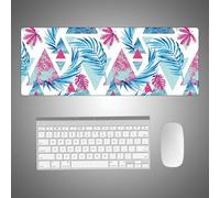 Hixingo Rainforest Large Mouse Mat, Gaming Mouse Pad, Mouse Pad, Mousepad with Stitched Edges, Non-Slip Rubber Base Mouse Pads for Office & Home (800 * 300 * 3mm,Leaves)