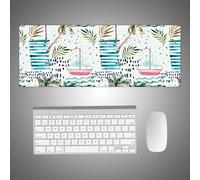 Hixingo Rainforest Large Mouse Mat, Gaming Mouse Pad, Mouse Pad, Mousepad with Stitched Edges, Non-Slip Rubber Base Mouse Pads for Office & Home (800 * 300 * 3mm,Sailboat)