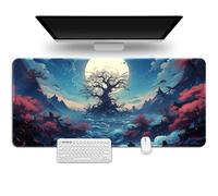 Hixingo Retro Moon Mouse Mat, Gaming Mouse Pad, Large Mouse Mat, Mousepad with Stitched Edges, Non-Slip Rubber Base Mouse Pads for Office & Home (600 * 300 * 3mm,mystery)