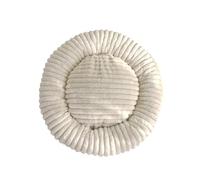 Hixingo Round Dog Bed for Medium Small Large Puppy Kitten Fluffy Anti AnXiety Cat Bed, Machine Washable Dog Mat Fluffy Comfortable Mat for Cat for Living Room Bedroom, Stripes (Beige,40cm)