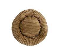 Hixingo Round Dog Bed for Medium Small Large Puppy Kitten Fluffy Anti AnXiety Cat Bed, Machine Washable Dog Mat Fluffy Comfortable Mat for Cat for Living Room Bedroom, Stripes (Light Brown,60cm)