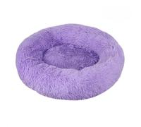 Hixingo Round Dog Bed for Medium Small Puppy Kitten, Classic Fluffy Anti AnXiety Cat Bed, Machine Washable Dog Mat, Comfortable Mat for Cat for Living Room, Bedroom, Balcony (Purple,70cm)