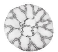 Hixingo Round Dog Bed for Medium Small Puppy Kitten, Elegant Patterns Fluffy Anti AnXiety Cat Bed, Machine Washable Dog Mat, Comfortable Mat for Cat for Living Room, Bedroom (Gray,40cm)