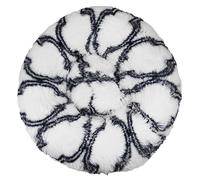 Hixingo Round Dog Bed for Medium Small Puppy Kitten, Elegant Patterns Fluffy Anti AnXiety Cat Bed, Machine Washable Dog Mat, Comfortable Mat for Cat for Living Room, Bedroom (Black,60cm)