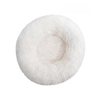 Hixingo Round Dog Bed for Medium Small Puppy Kitten, Fluffy Anti AnXiety Cat Bed, Machine Washable Dog Mat, Fluffy Comfortable Mat for Cat for Living Room, Bedroom, Balcony (White,50cm)
