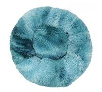Hixingo Round Dog Bed for Medium Small Puppy Kitten, Tie-Dye Fluffy Anti AnXiety Cat Bed, Machine Washable Dog Mat, Comfortable Mat for Cat for Living Room, Bedroom, Balcony (Turquoise,90cm)