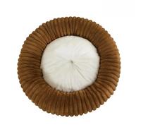 Hixingo Round Flannel Dog Bed for Medium Small Puppy Kitten, Fluffy Anti AnXiety Cat Bed, Machine Washable Dog Mat, Fluffy Comfortable Mat for Cat for Living Room, Bedroom, Balcony (Coffee,60cm)