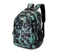 Hixingo School Backpack Causal Travel School Bags Womens Mens 16 Inch Backpack for Teenage Boys Girls Lightweight Rucksack Bookbag to School, College, Travel, Work (Green,46x32x15cm)
