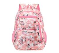 Hixingo School Backpack Causal Travel School Bags Womens Mens 16 Inch Backpack for Teenage Boys Girls Lightweight Rucksack Bookbag to School, College, Travel, Work (Pink,47x32x20cm)