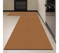 Hixingo Solid Color Kitchen Rug Mat, Hallway Runner Rugs, Absorbent Quick Drying Diatom Mud Mat for Bath Floor Door Long Carpet for Sink Bathroom Laundry Room (Brown,50x80cm)